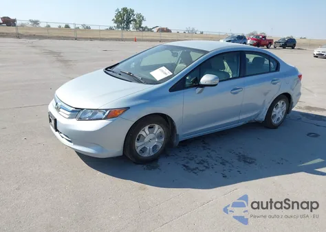 2012 Honda Civic Hybrid from USA, damaged, VIN JHMFB4F39CS003726